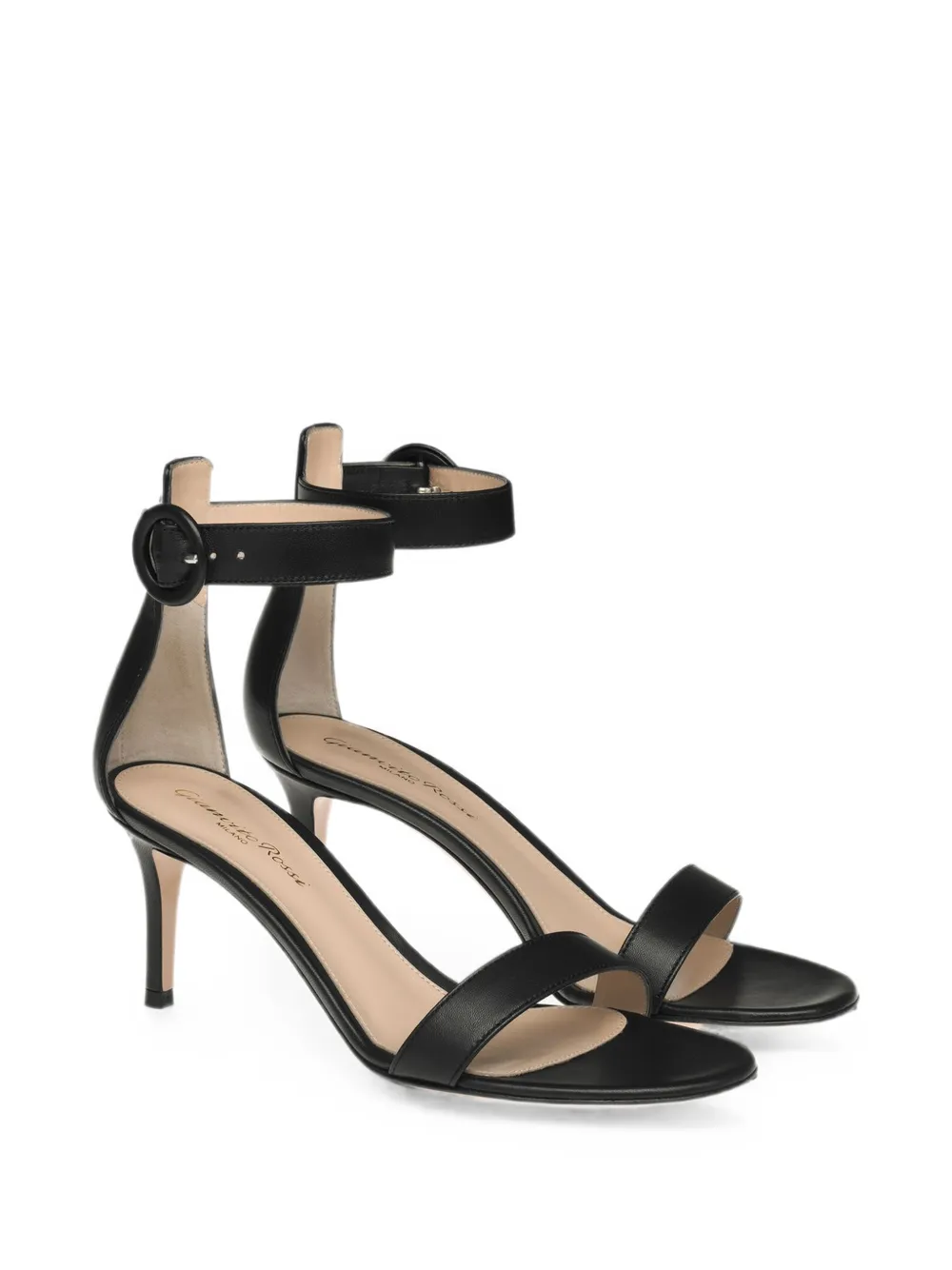 Gianvito Rossi Portofino buckle-fastening leather sandals Zwart