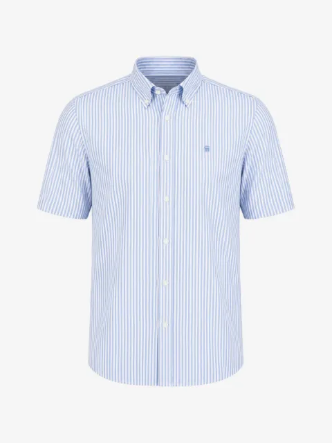 BOSS camisa a rayas verticales con manga corta