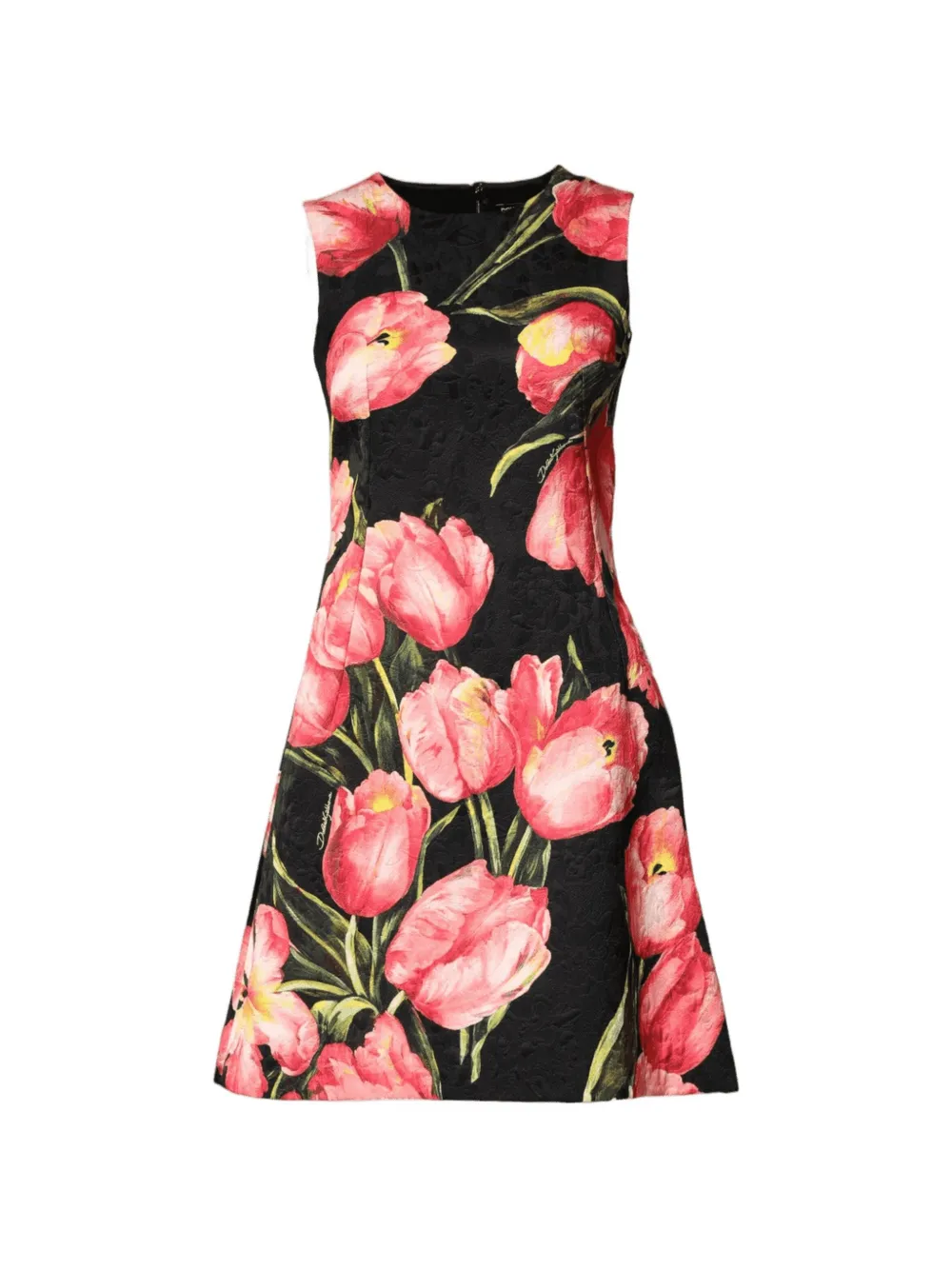 Dolce & Gabbana Abito midi svasato a fiori - Nero