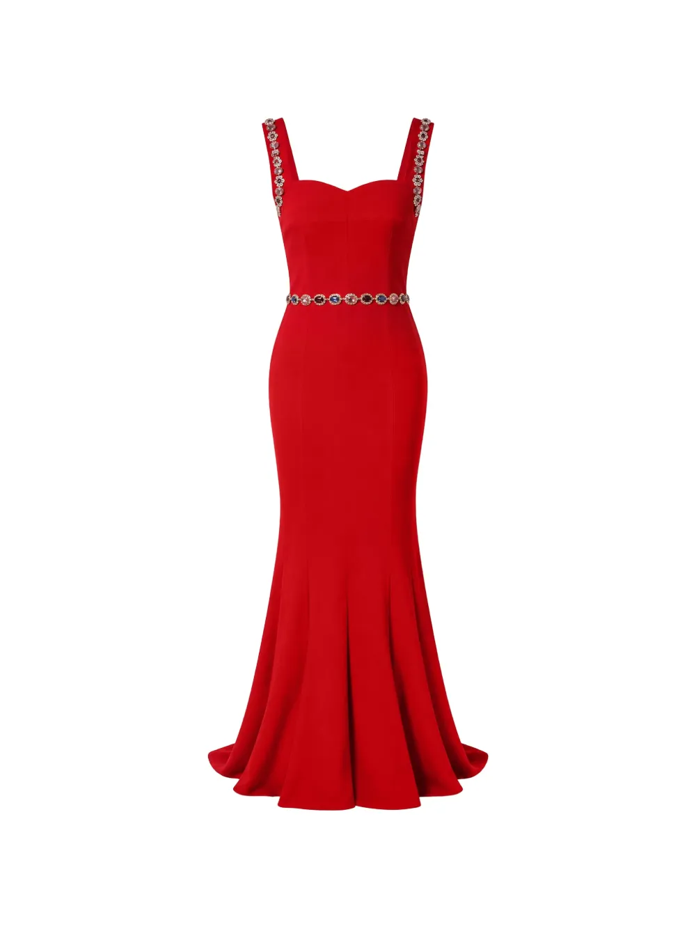 Dolce & Gabbana Abito lungo con decorazione - Rosso