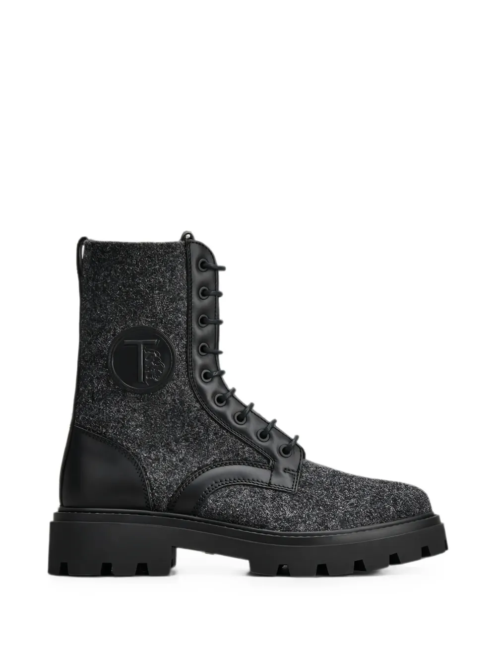 Tod's felt-texture lace-up boots Grijs