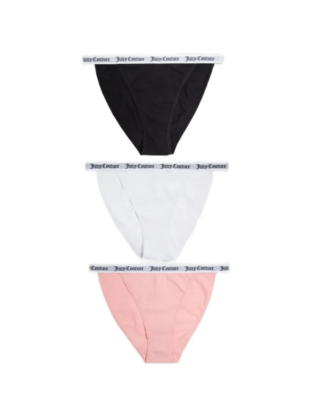 Juicy Couture Slip con logo in vita (3 pezzi) - Nero