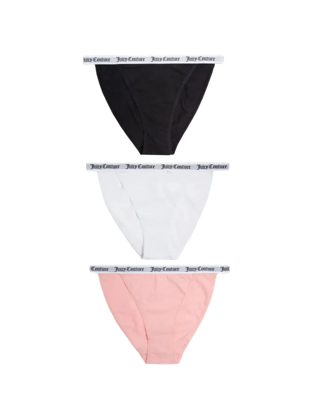Juicy Couture Slip con logo in vita (3 pezzi) - Nero