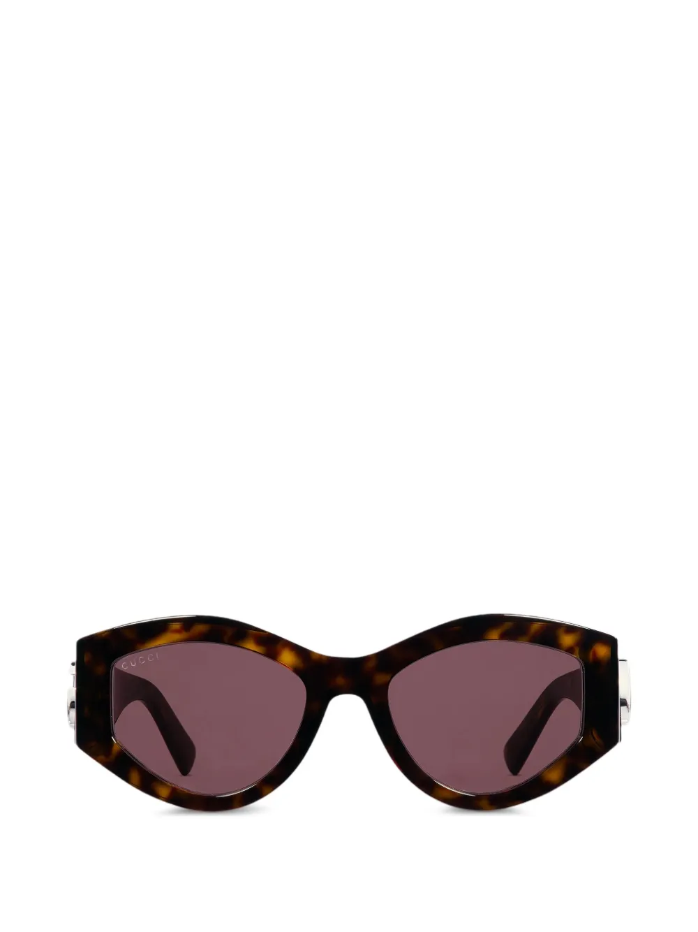 Gucci Eyewear Occhiali da sole ovali effetto tartarugato - Marrone