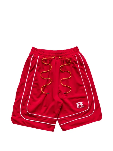 RHUDE short en résille à liserés passepoilés