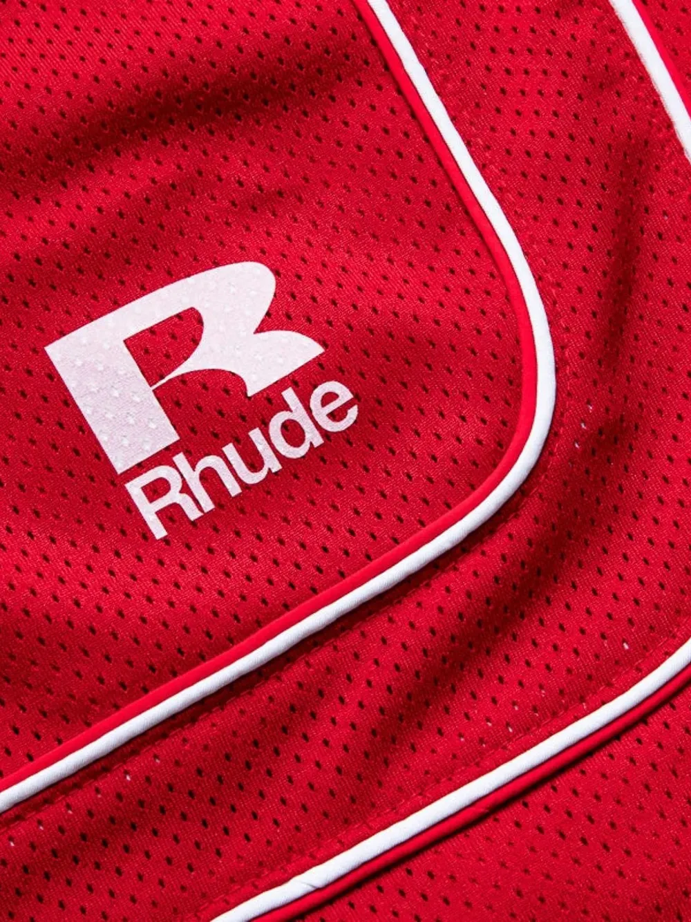 RHUDE Mesh shorts met afwerking Rood