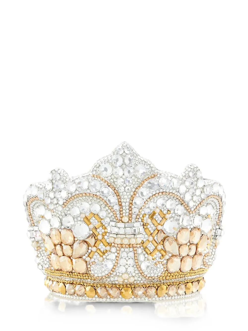 Judith Leiber Clutch con cristalli - Bianco