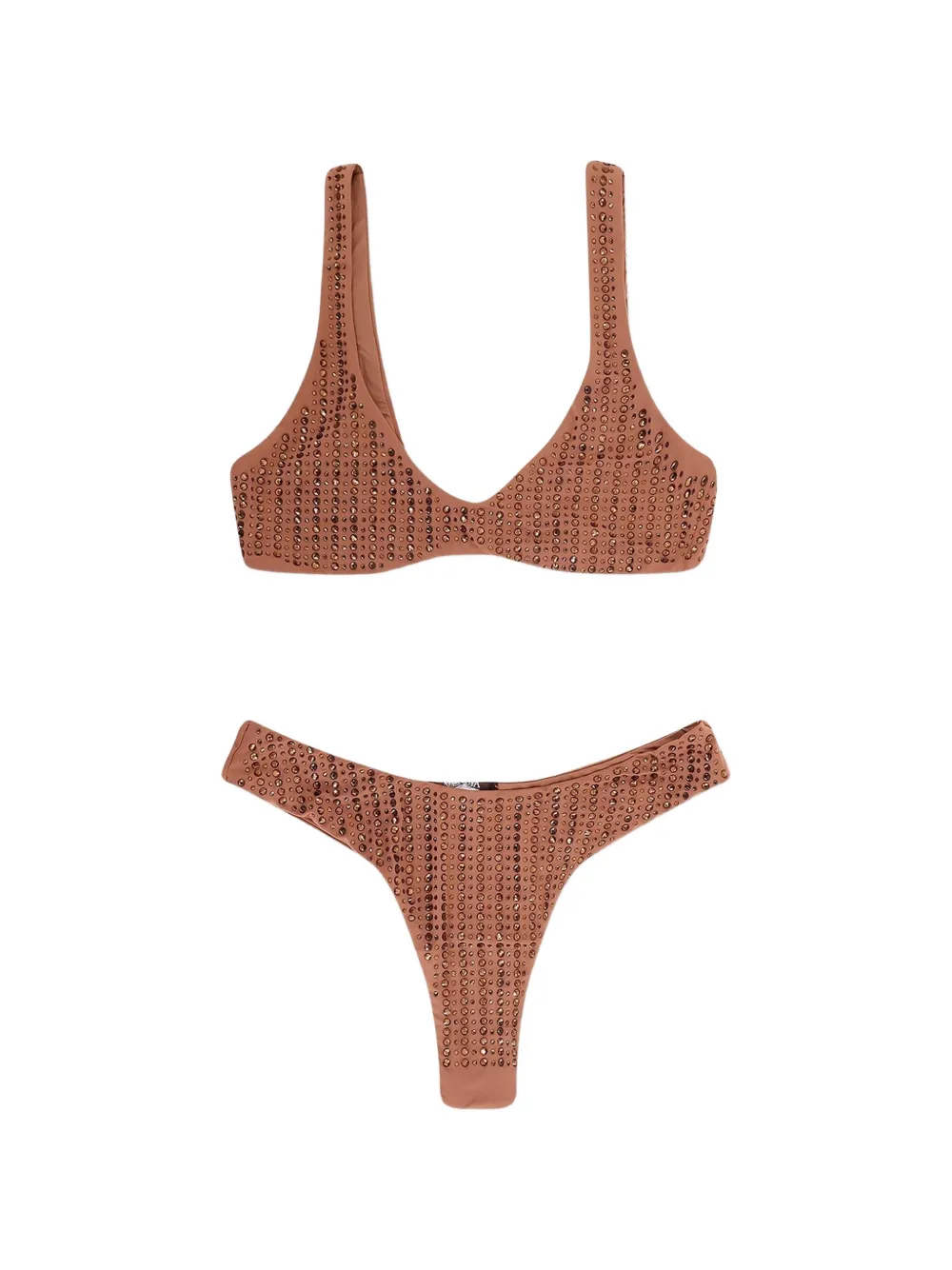 VENUJA Bikini a triangolo con cristalli - Marrone