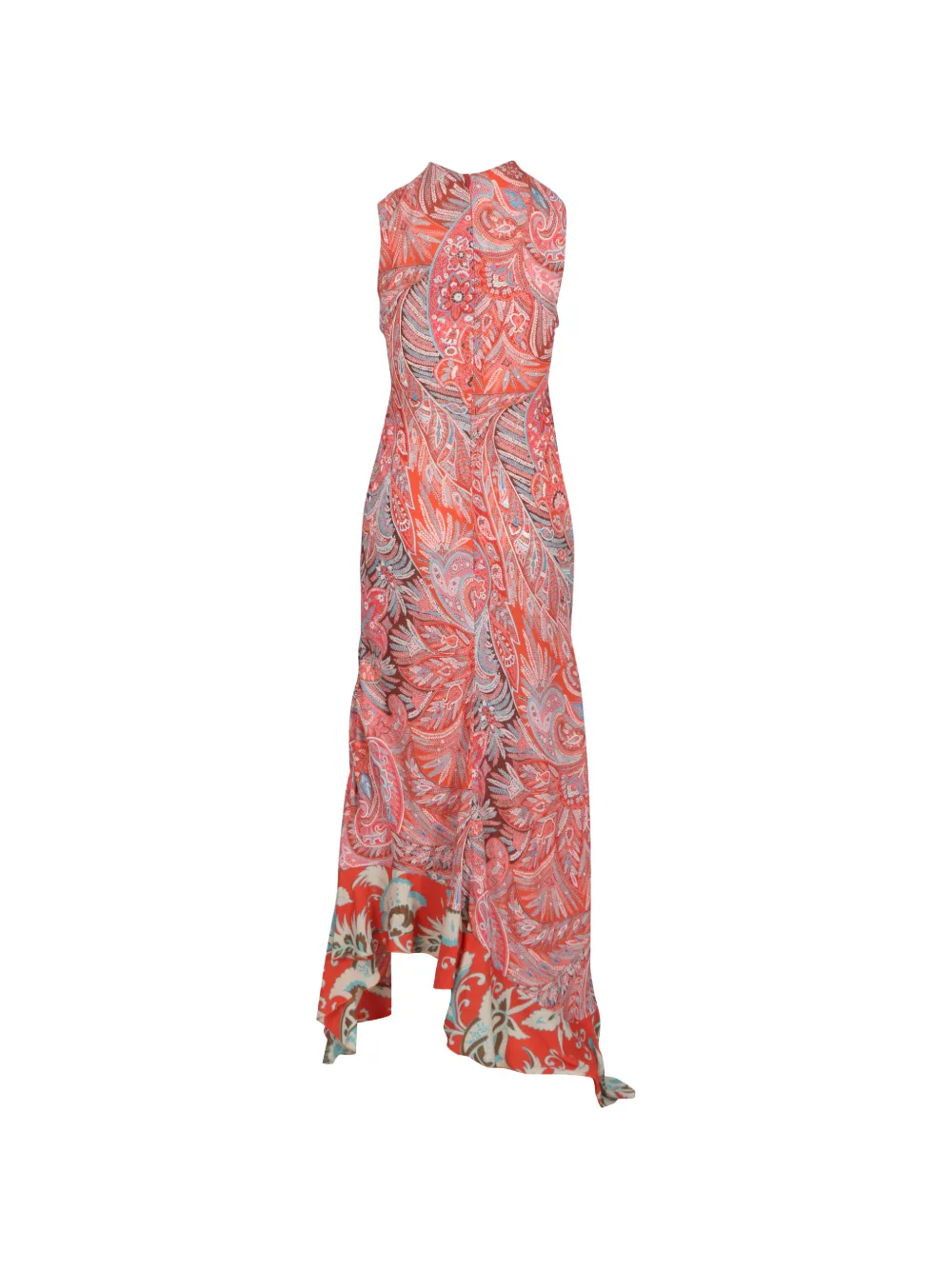 ETRO Maxi-jurk met paisley-print en ruches Oranje