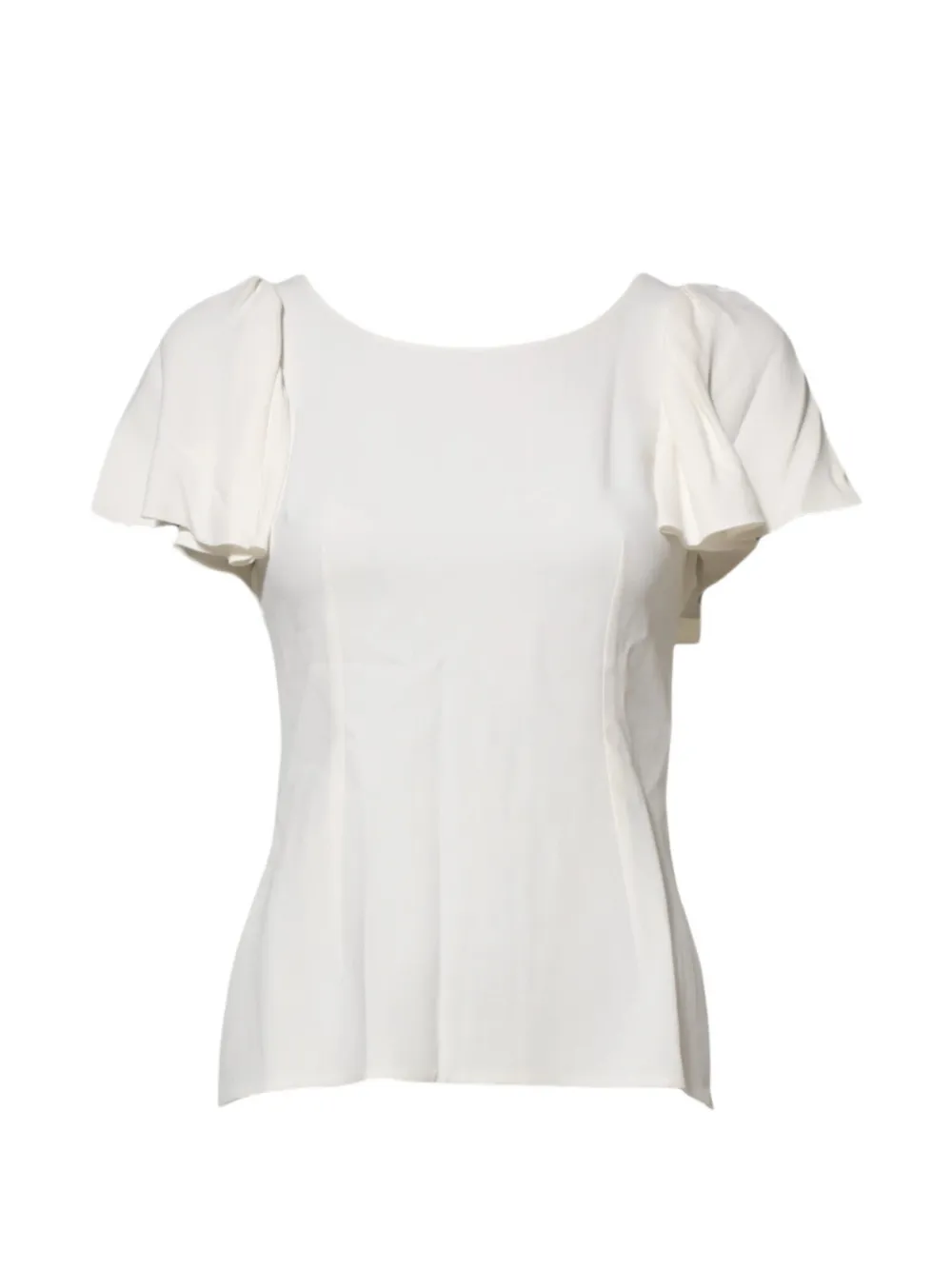 Dolce & Gabbana Top girocollo con maniche volant - Bianco