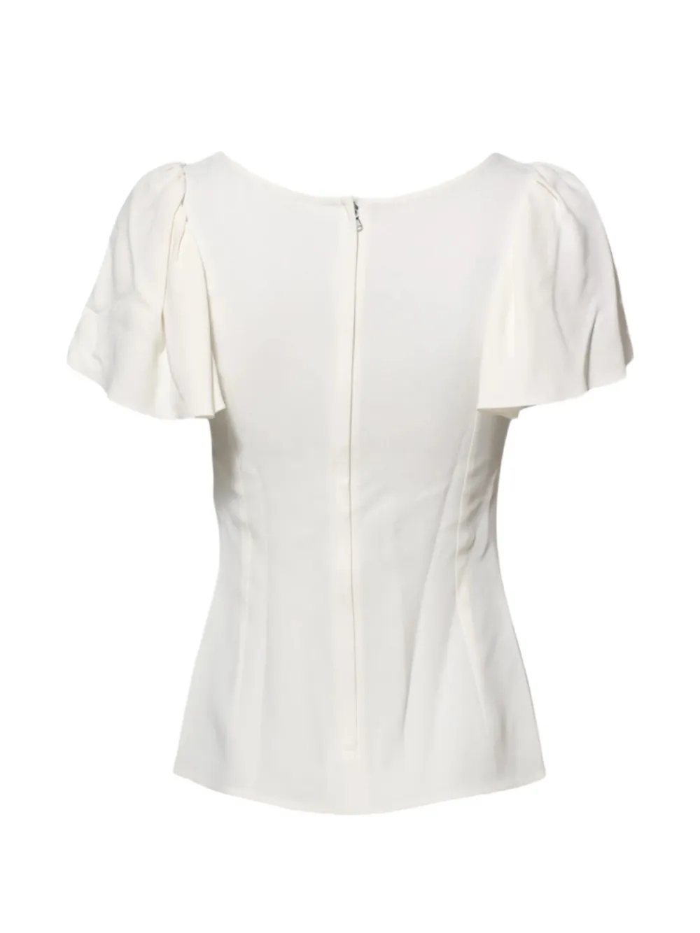 Dolce & Gabbana Top met fladdermouwen en ronde hals Wit