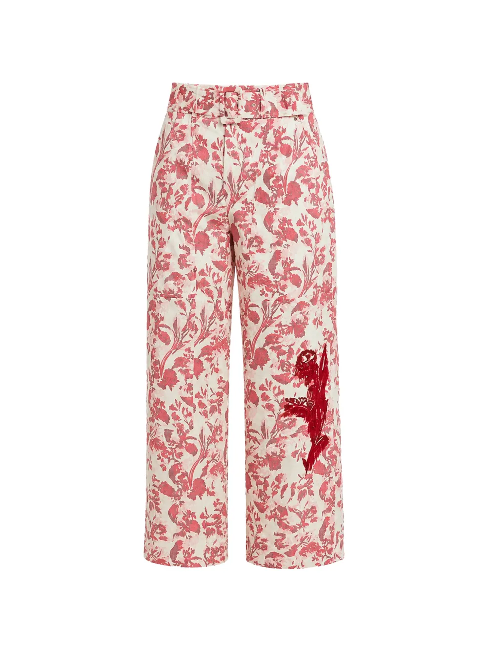 Cinq A Sept floral-print belted trousers - Neutrals