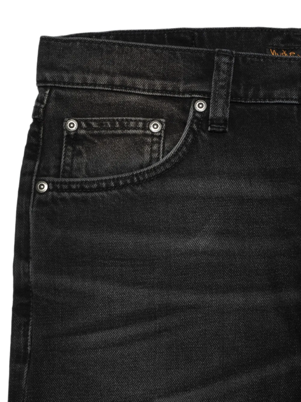Nudie Jeans Solid Ollie jeans met vervaagd effect Zwart