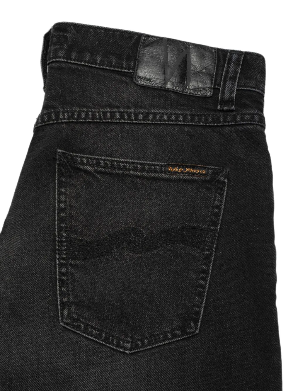 Nudie Jeans Solid Ollie jeans met vervaagd effect Zwart