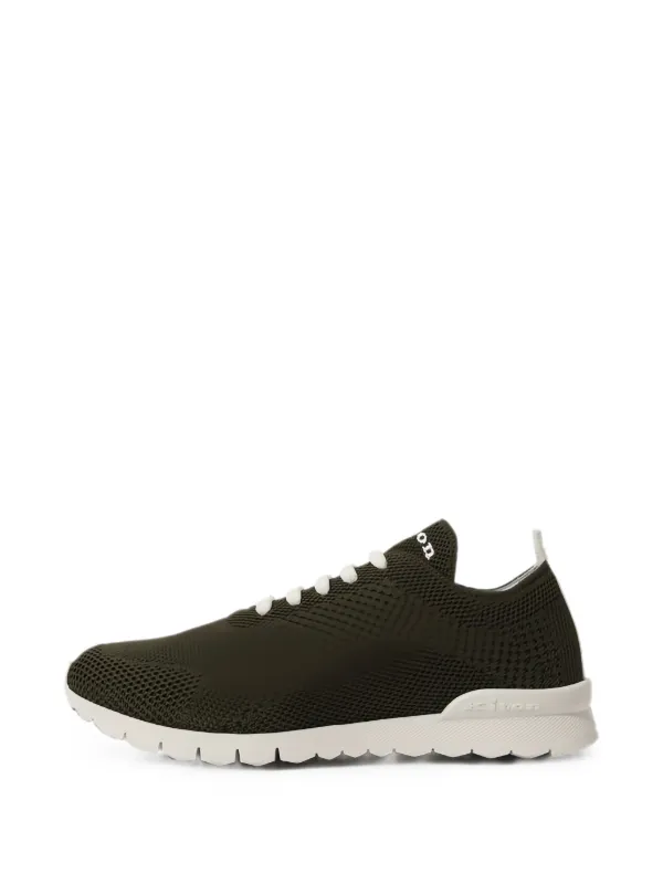Kiton Knitted Lace-up Sneakers in Green