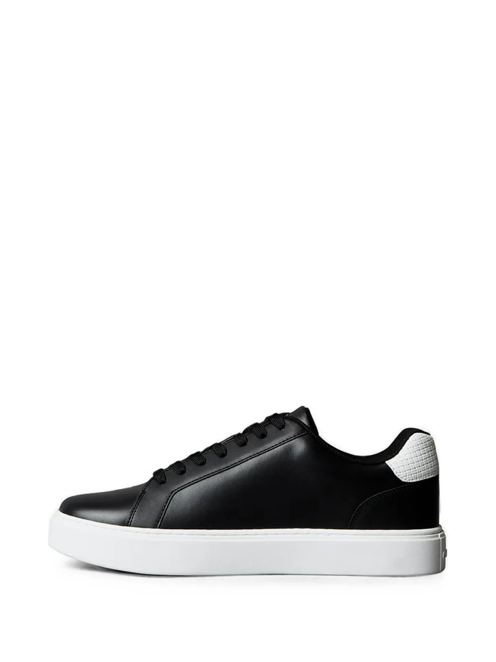 Calvin Klein logo-print leather sneakers Zwart