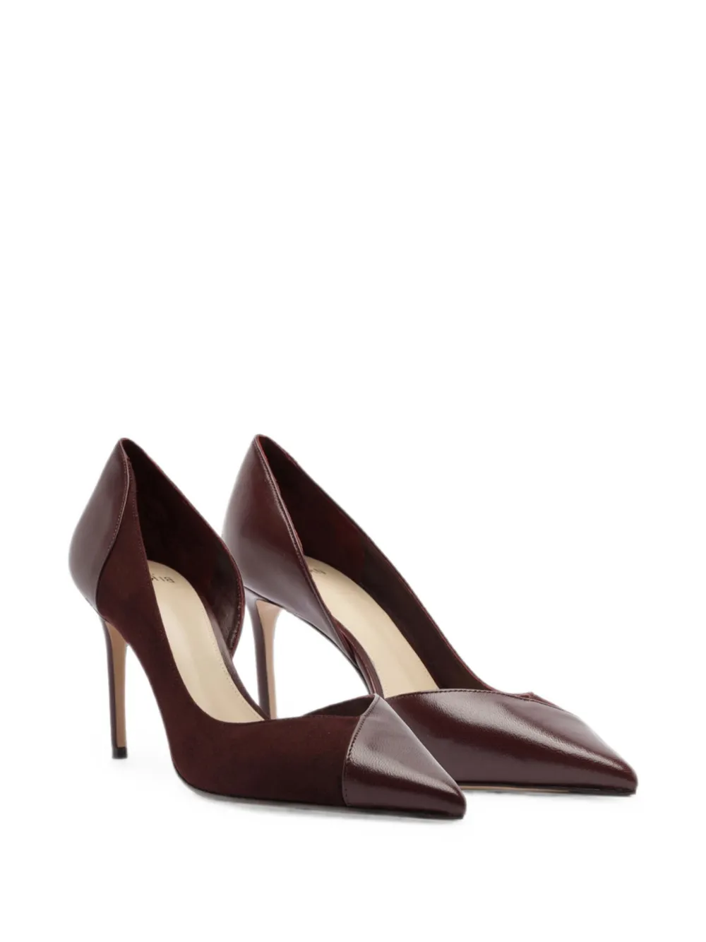 Alexandre Birman Patricia 85 suede-panel pumps Bruin