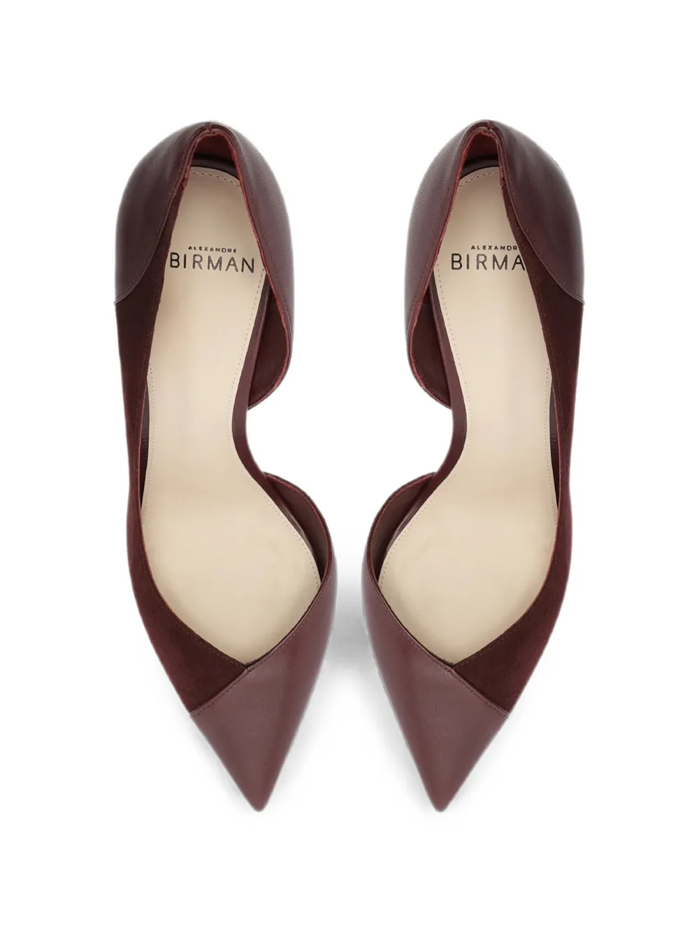 Alexandre Birman Patricia 85 suede-panel pumps Bruin
