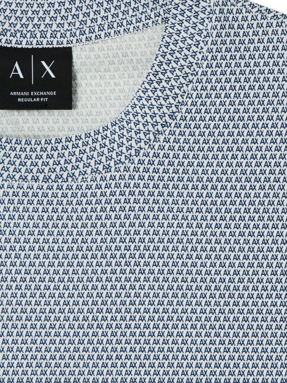 Armani Exchange Katoenen T-shirt met monogramprint Blauw