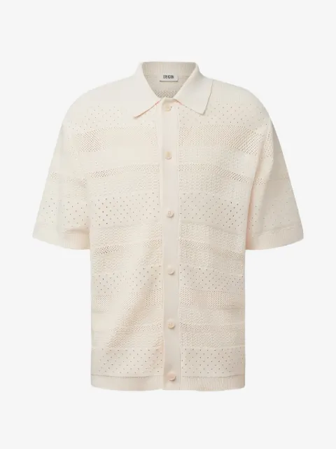 Drykorn Dantte pointelle-knit button-up shirt