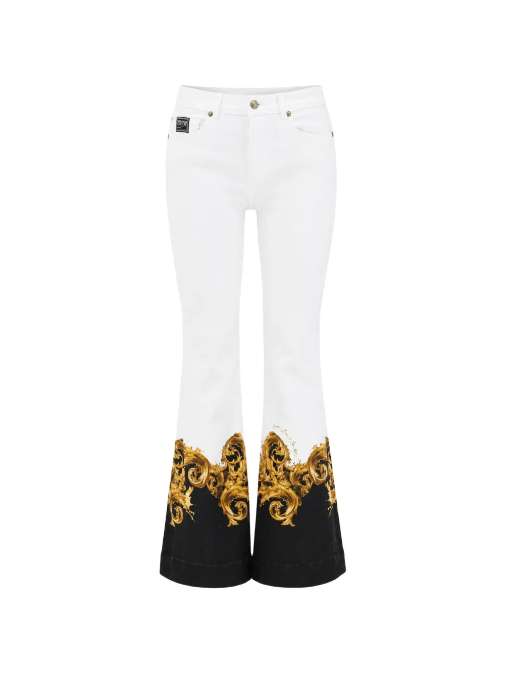 Versace Jeans Couture Jeans svasati con stampa - Bianco