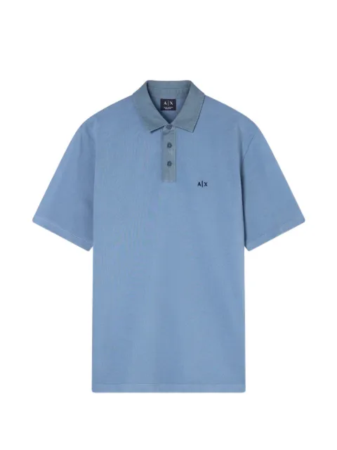 Armani Exchange logo-embroidered piqué polo shirt