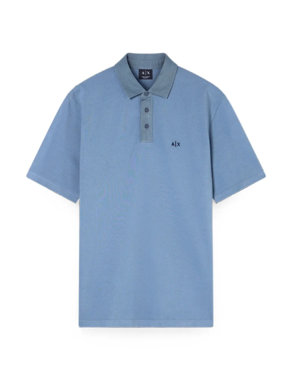 Armani Exchange Piqué poloshirt met geborduurd logo Blauw