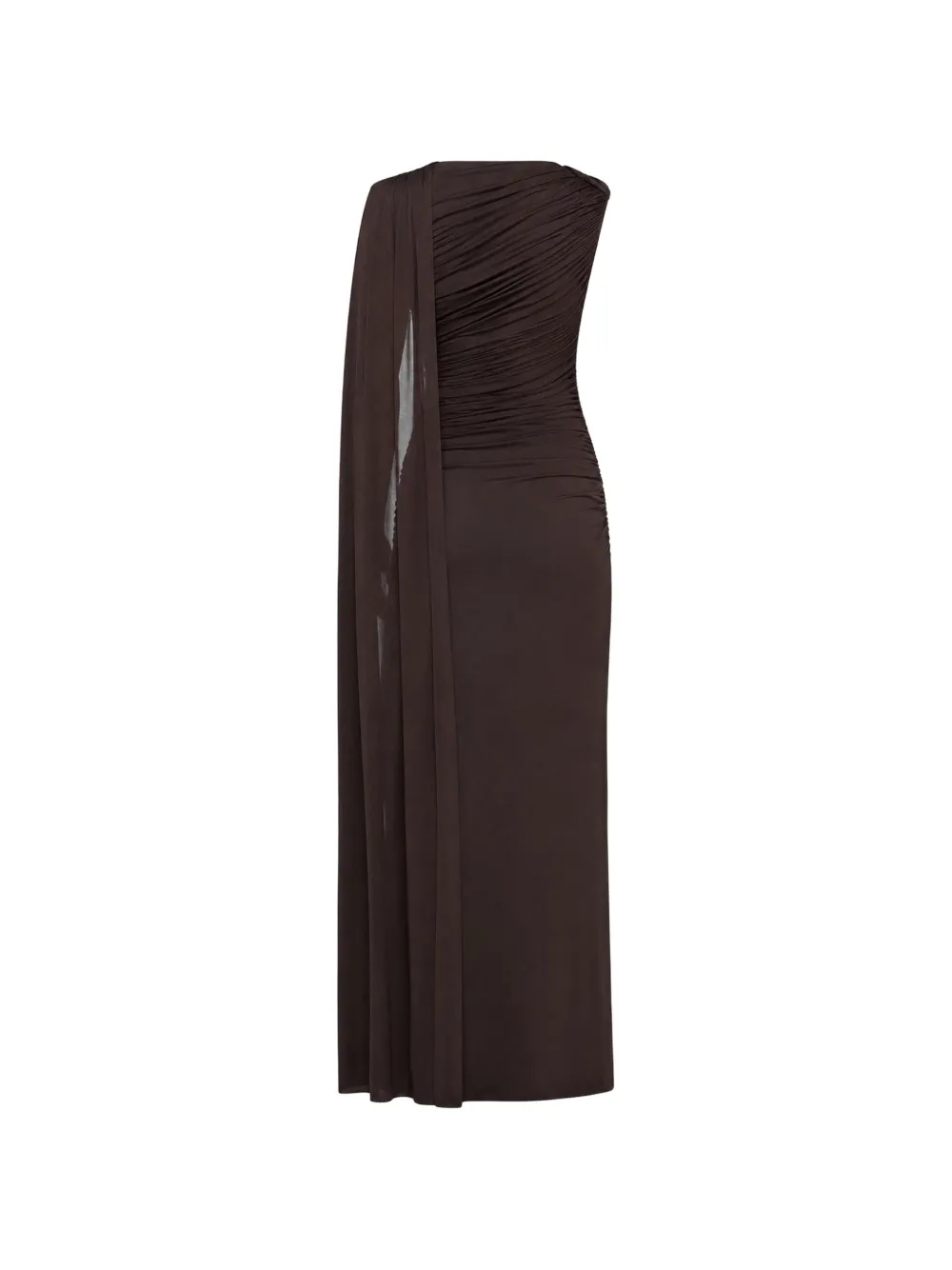 CHATS BY C.DAM Gedrapeerde asymmetrische maxi-jurk Bruin