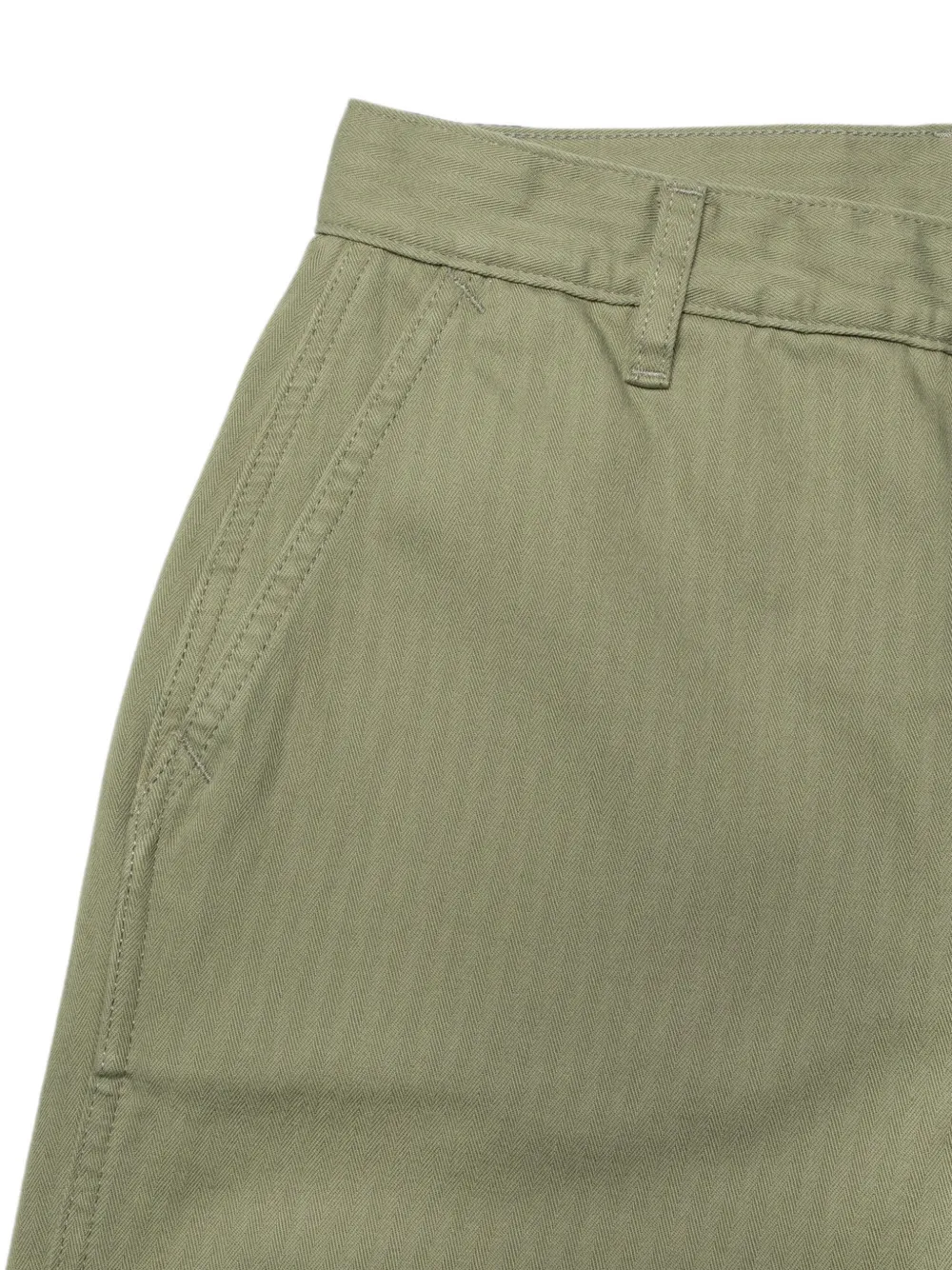 Nudie Jeans Wendy broek met wijde pijpen en visgraat-patroon Groen
