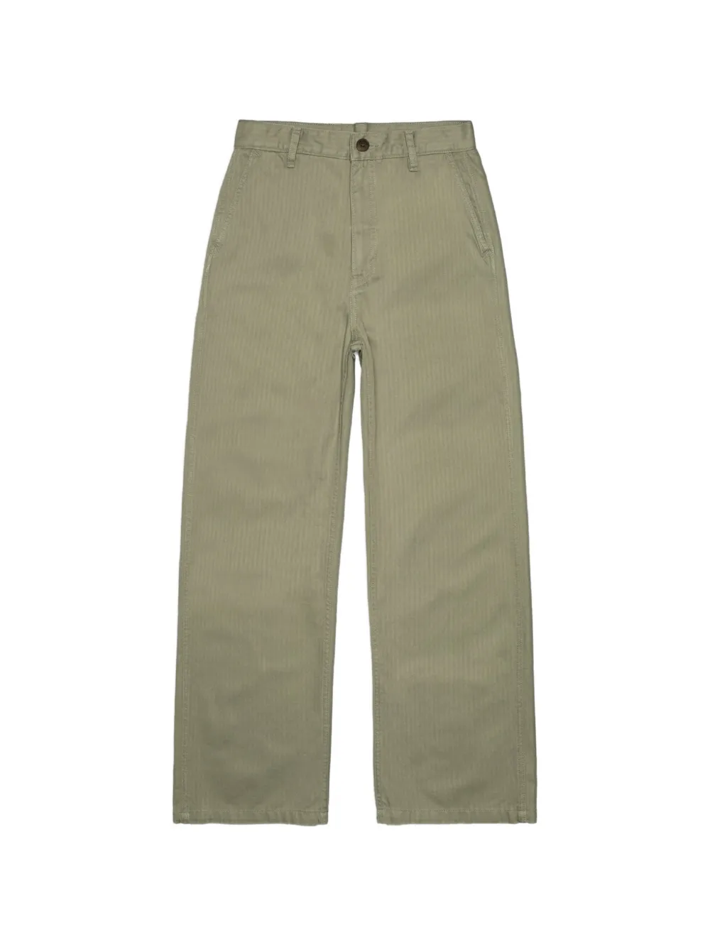 Nudie Jeans Pantaloni Wendy con motivo a spina di pesce - Verde