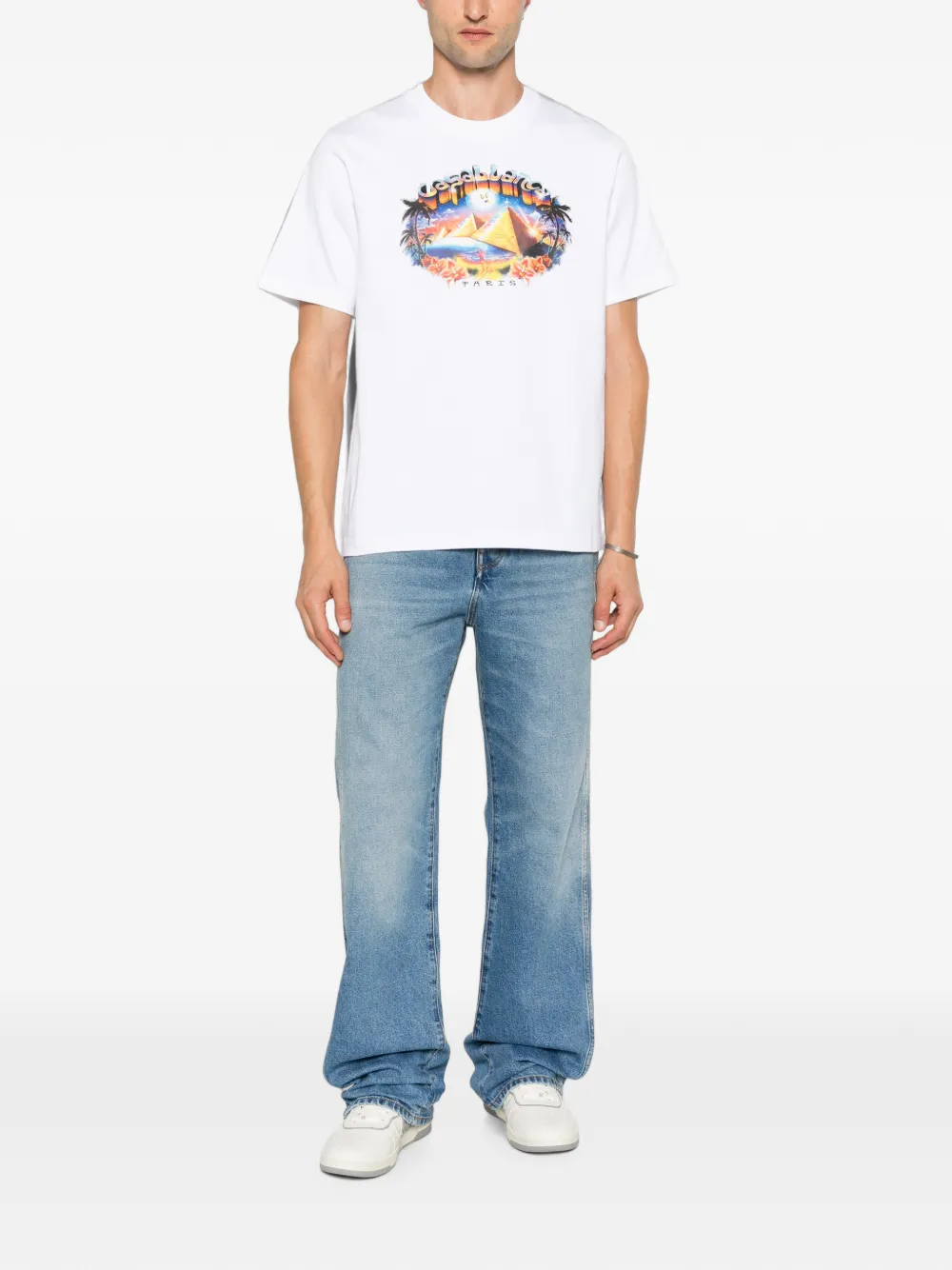 Casablanca Celestial Pyramid T-Shirt mit grafischem Print - Weiß