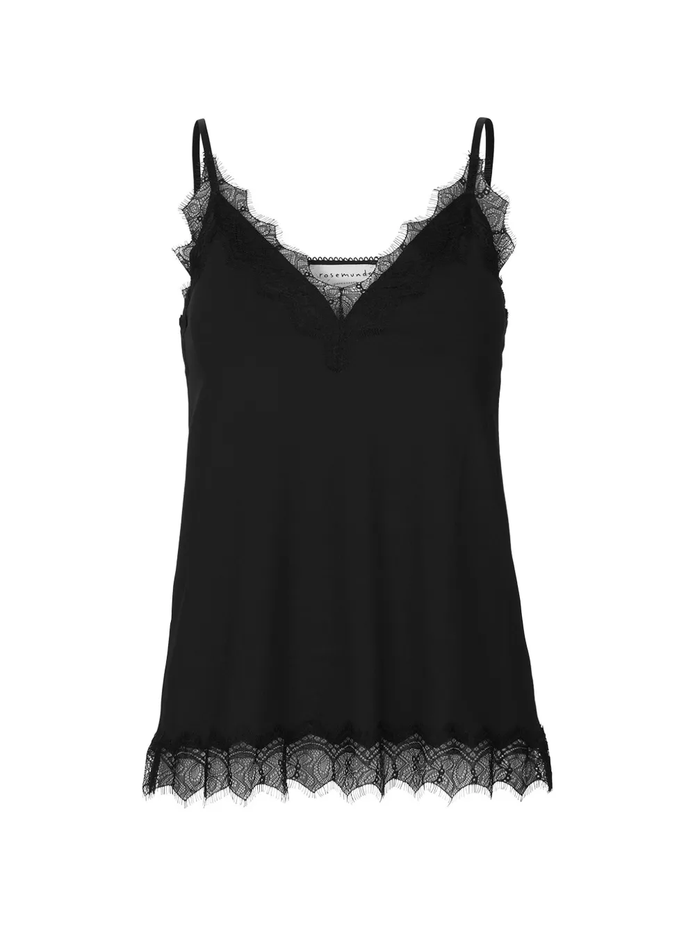 Rosemunde Top Billie con bordo in pizzo - Nero