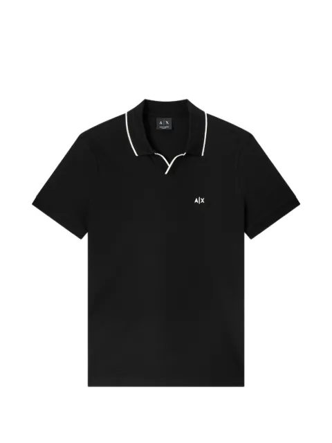 Armani Exchange logo-embroidered contrast-trim polo shirt