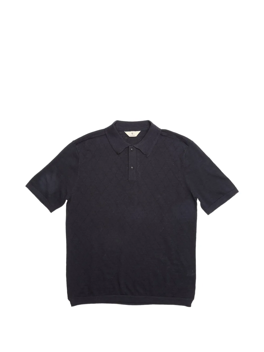 Blue de Gênes diamond-knit polo shirt - Blau