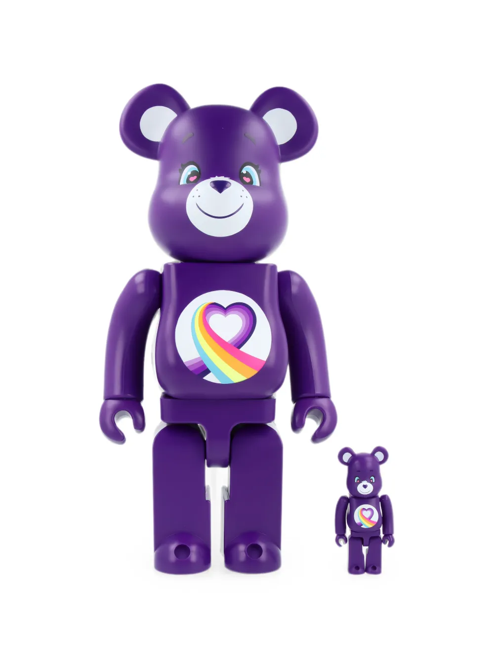 MEDICOM TOY x Care Bears™ Figure BE@RBRICK Rainbow Heart Bear (2 pezzi) - Viola