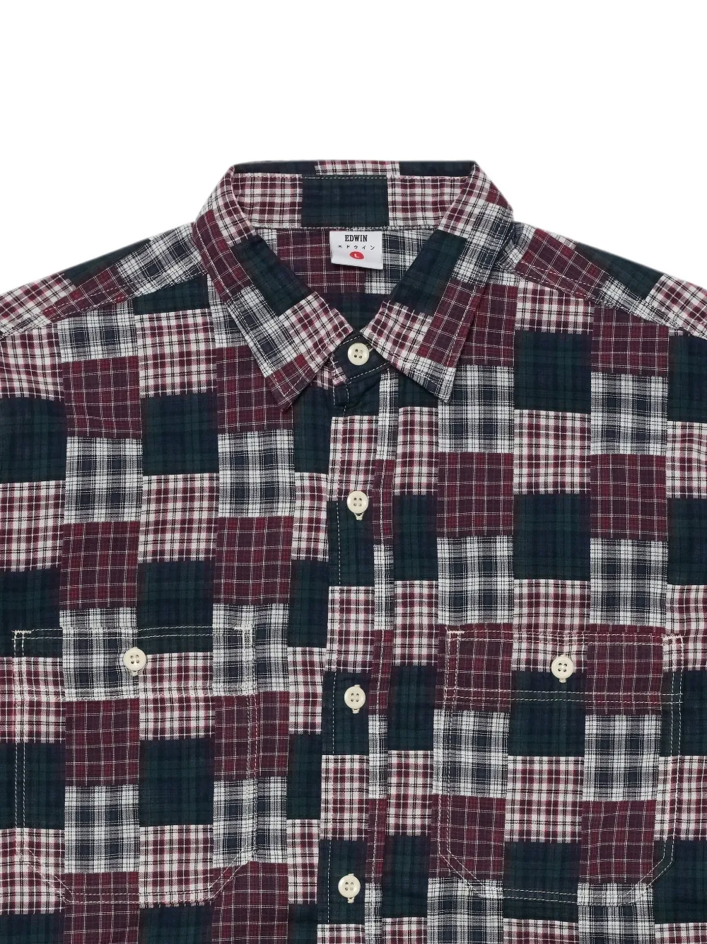  Edwin Work Patterned Button-down Cotton Shirt - Rojo 