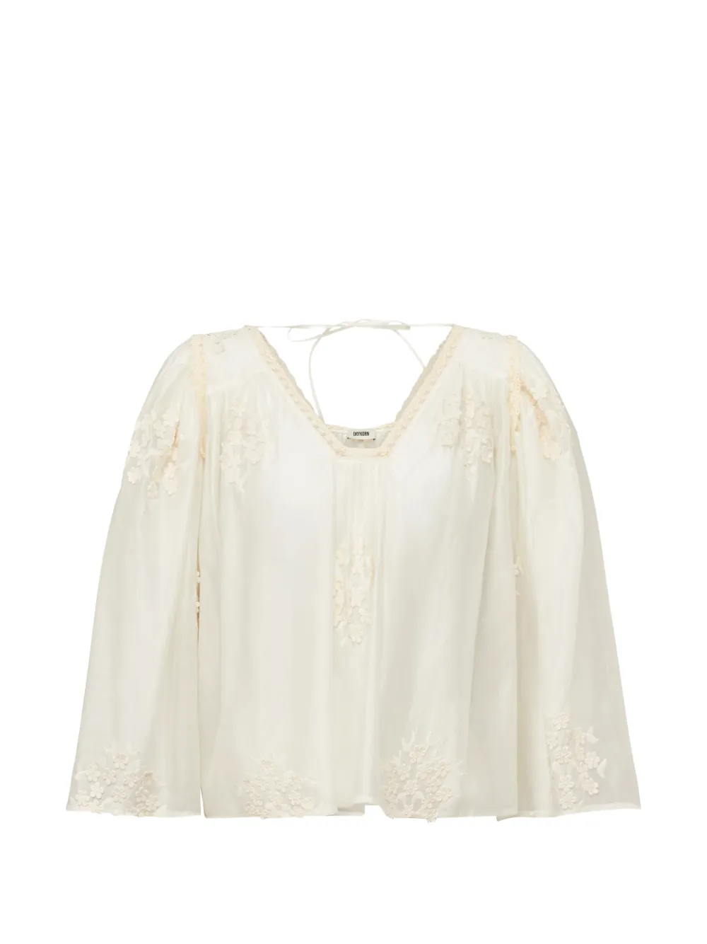 Drykorn Blusa Ismara con ricamo a fiori - Toni neutri