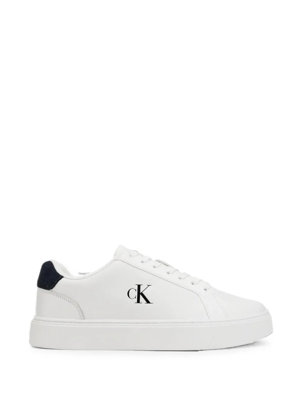 Calvin Klein Signature logo-print leather sneakers Wit