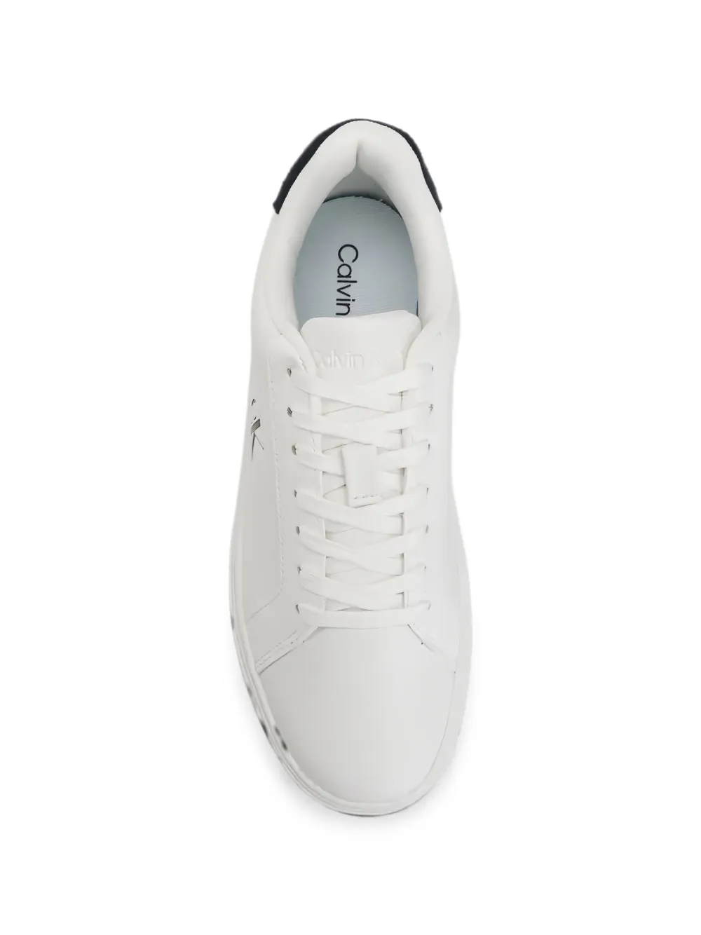 Calvin Klein Signature logo-print leather sneakers Wit