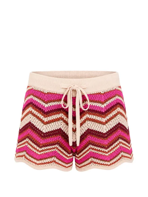 Devon Windsor chevron-knit scalloped shorts