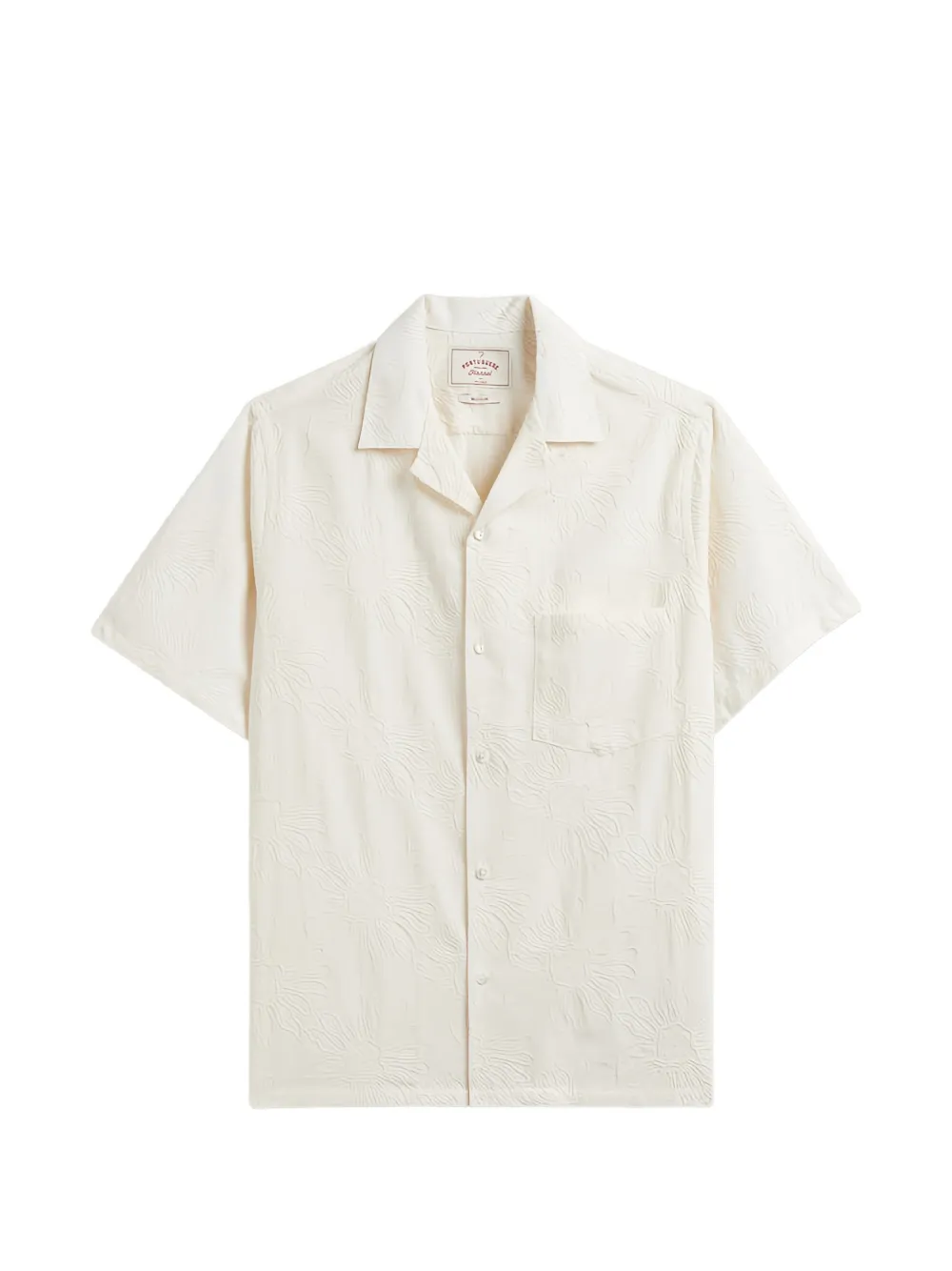 Portuguese Flannel Camicia ricamata a maniche corte - Toni neutri