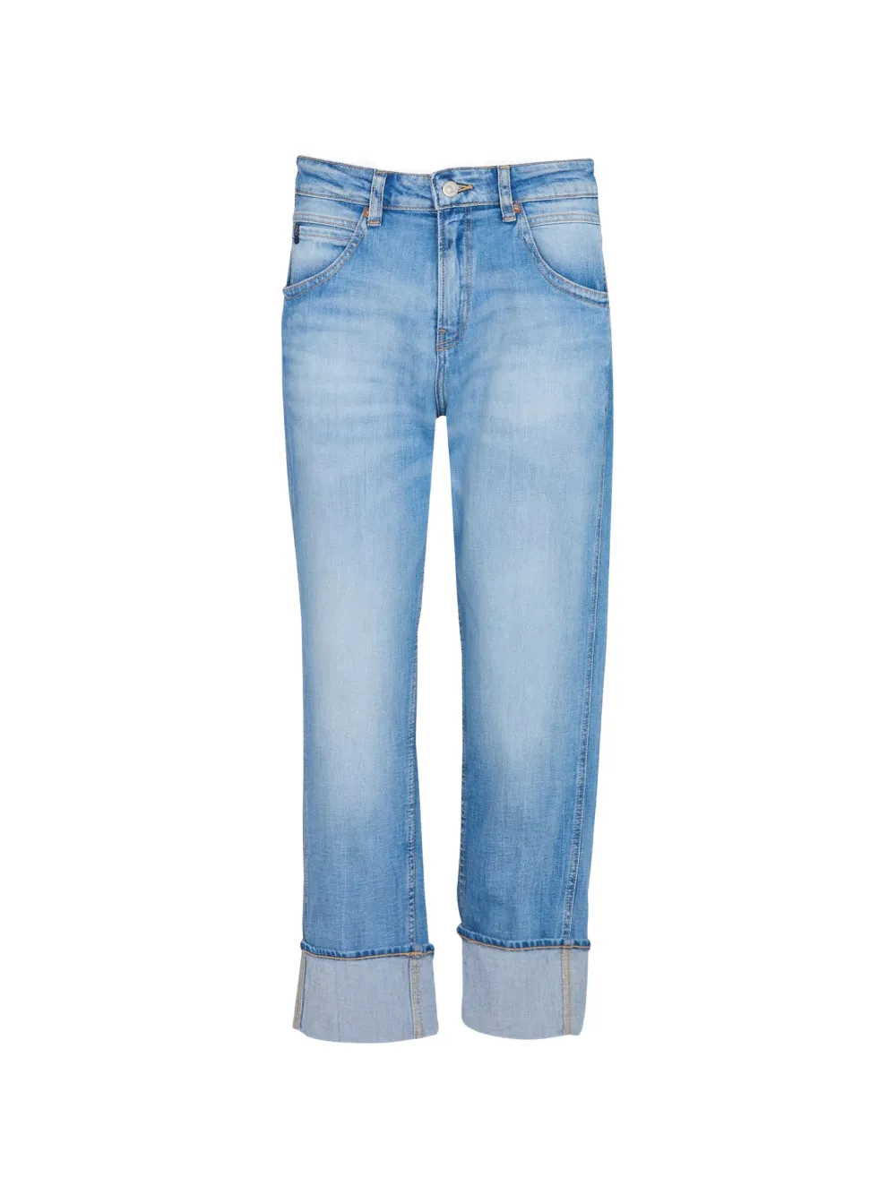 Les Temps des Cerises faded turn-up jeans - Blau
