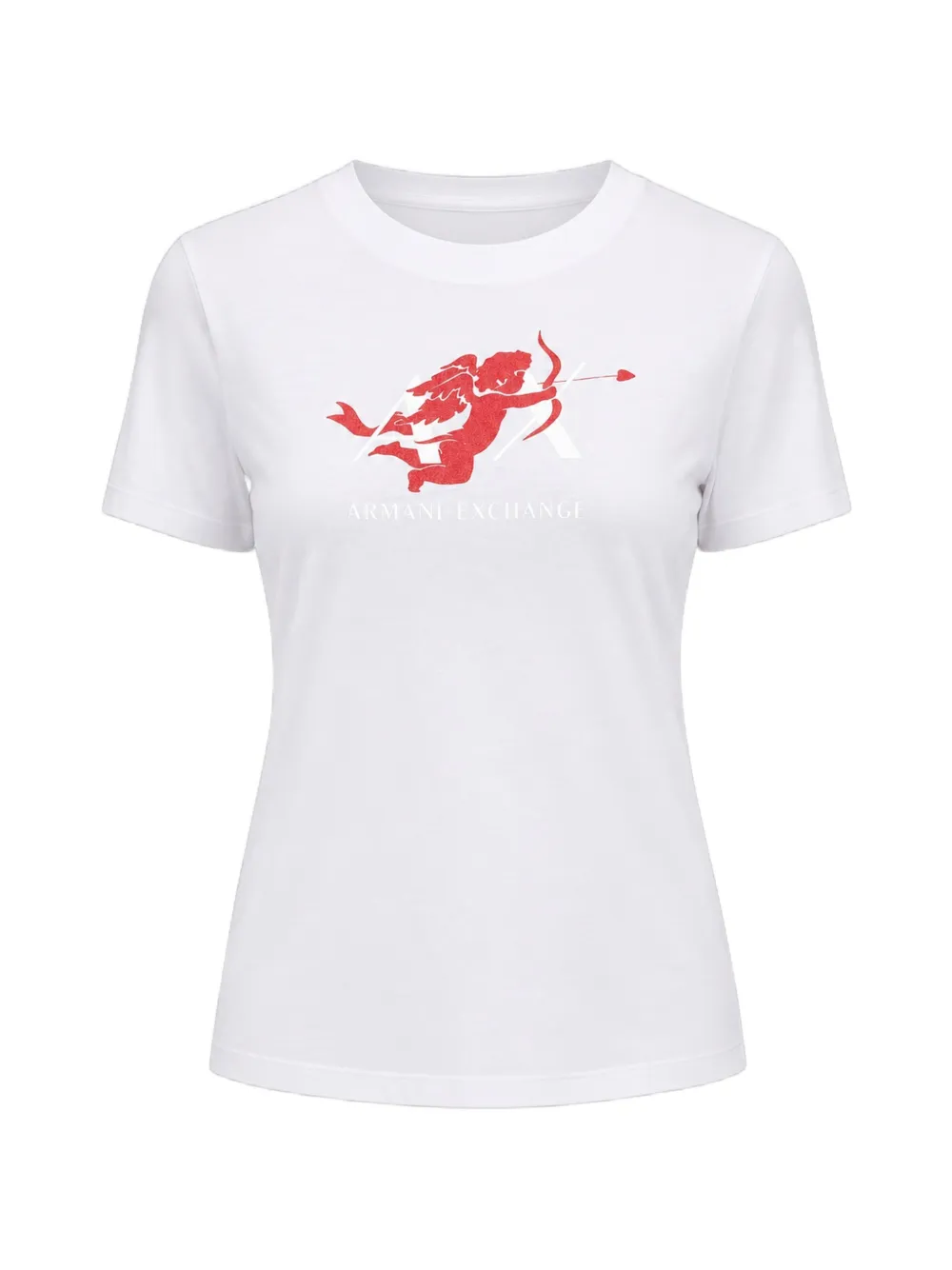 Armani Exchange T-shirt in cotone con logo - Bianco