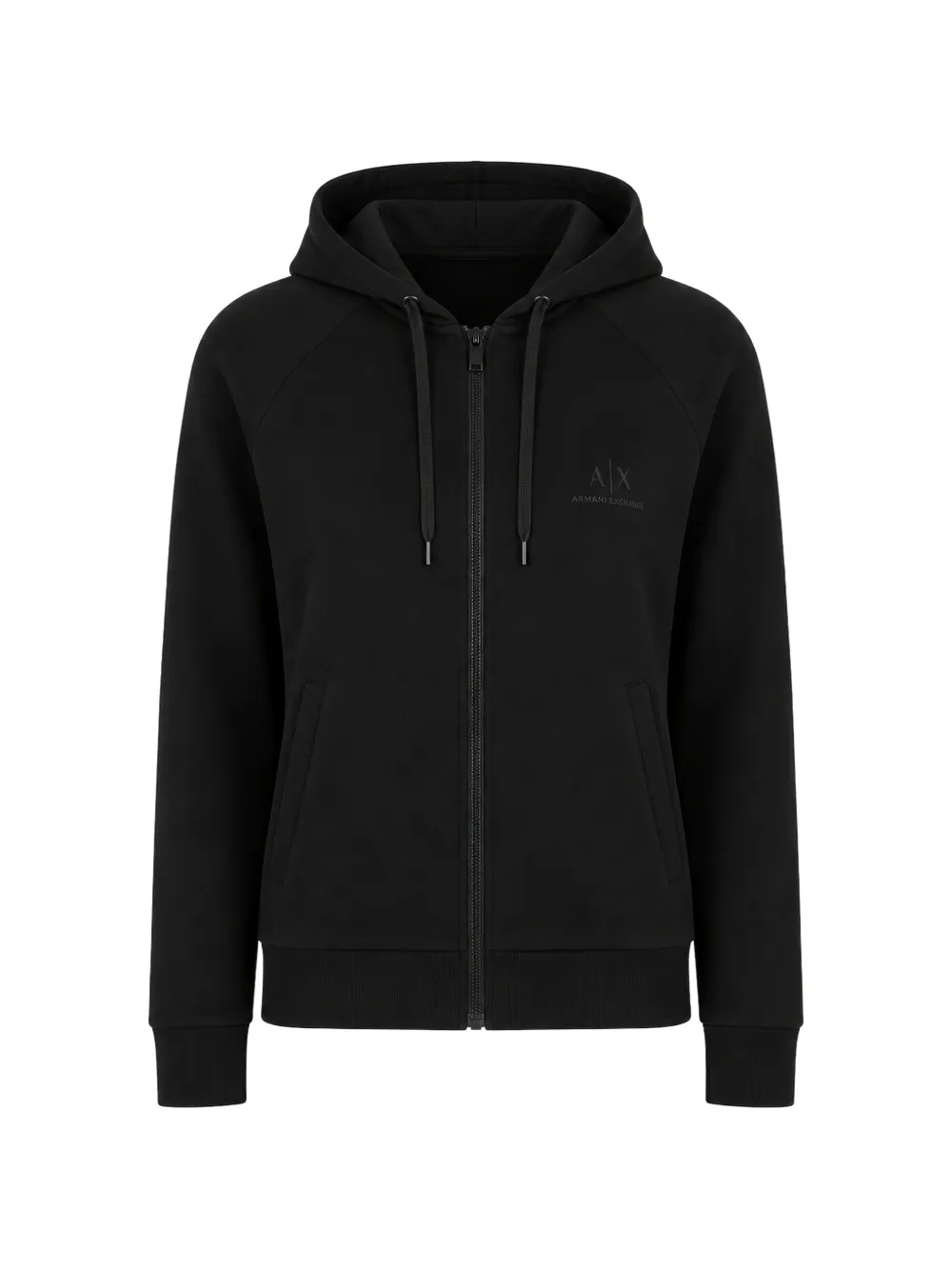 Armani Exchange rhinestone-embellished zip-up hoodie - Schwarz