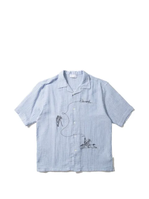 Edmmond Studios Western embroidered seersucker shirt
