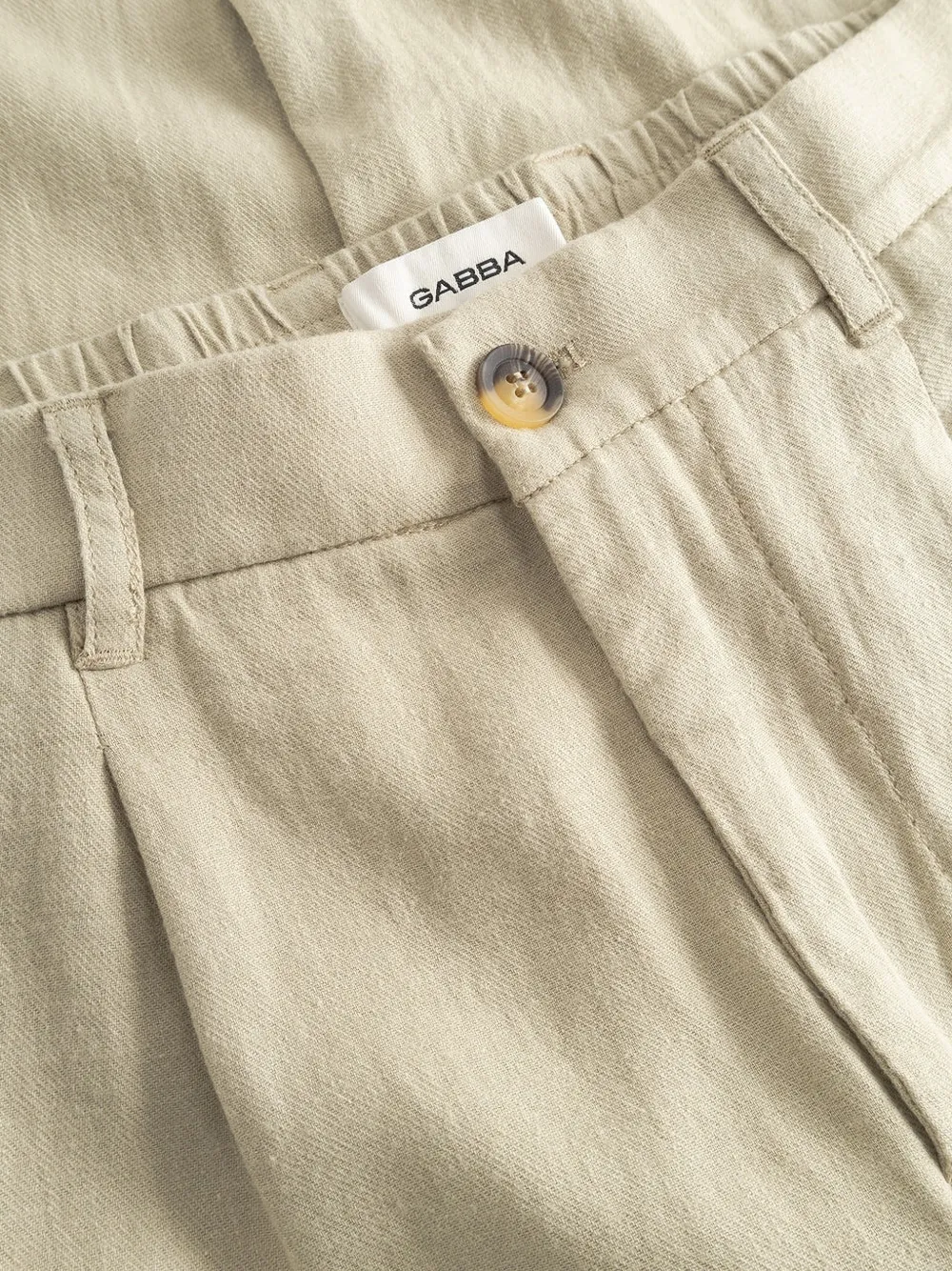 GABBA Plooibroek met elastische tailleband Beige