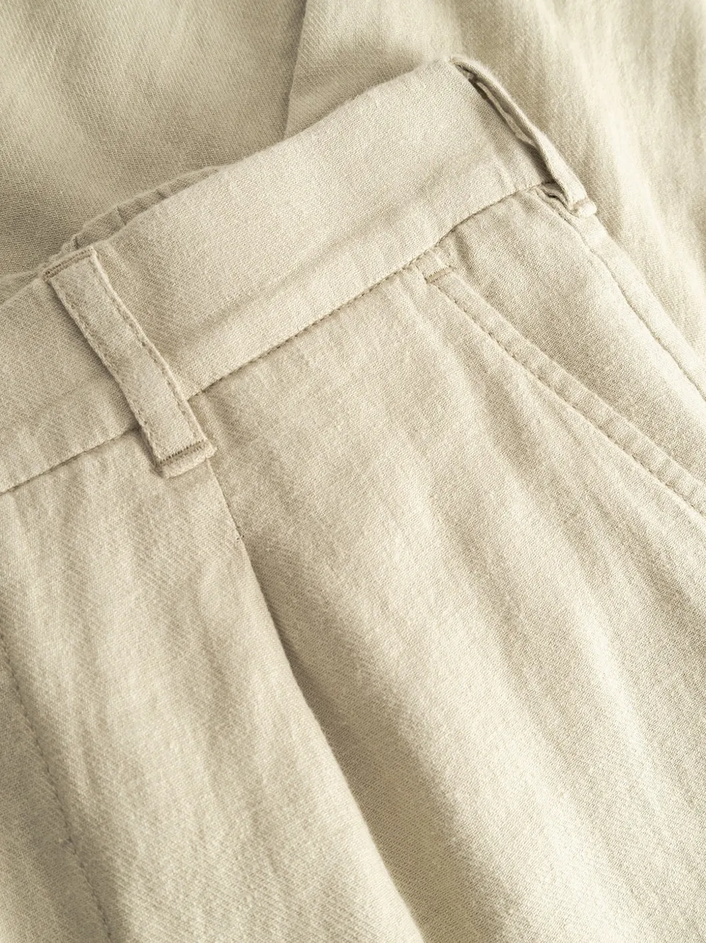 GABBA Plooibroek met elastische tailleband Beige