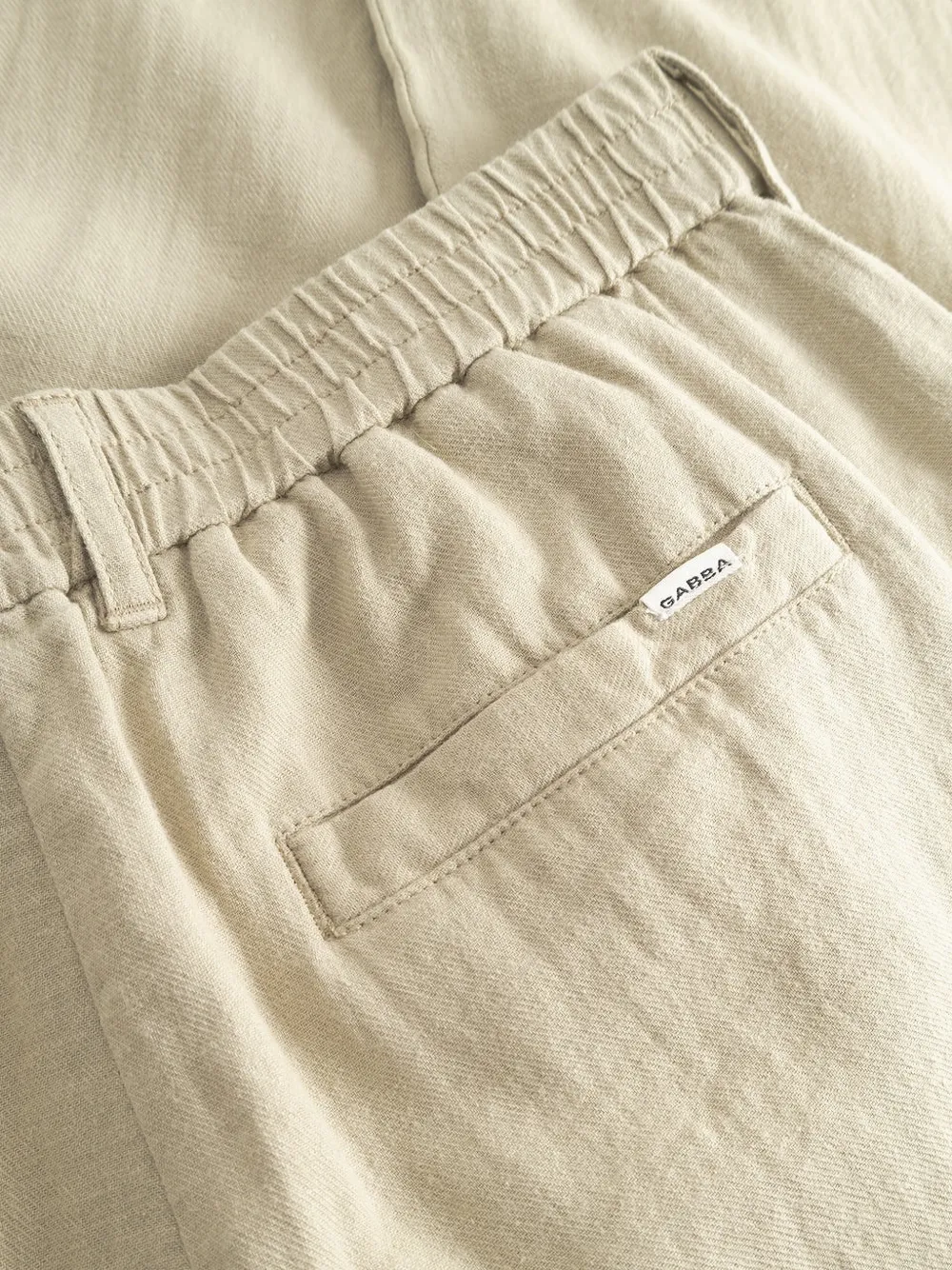 GABBA Plooibroek met elastische tailleband Beige