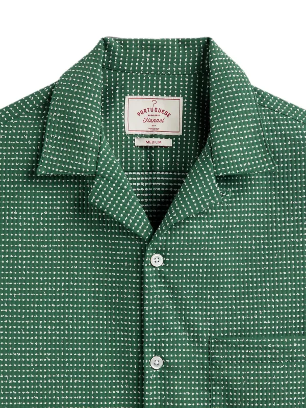 green polka dot dress shirt Portuguese Flannel polka-dot camp-collar | Mens shirts