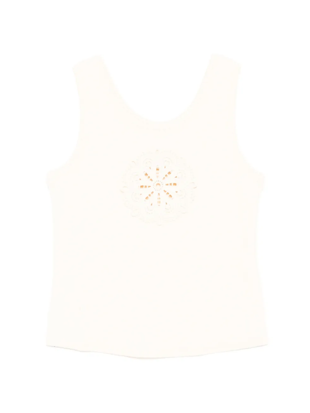ZIMMERMANN Kids guipure-lace ribbed-knit top - Toni neutri